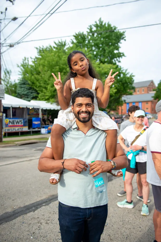 Festivalgoers enjoy food, music, and the atmosphere as they gather ahead of the evening's headlining performance during Musikfest on Sunday, Aug. 2, 2026, in Bethlehem. The annual festival runs through Aug. 9. (Jonathan Broady/Special to The Morning Call)