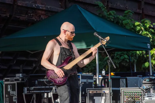 Festivalgoers enjoy food, music, and the atmosphere as they gather ahead of the evening's headlining performance during Musikfest on Monday, Aug. 3, 2026, in Bethlehem. The annual festival runs through Aug. 9. (Jonathan Broady/Special to The Morning Call)