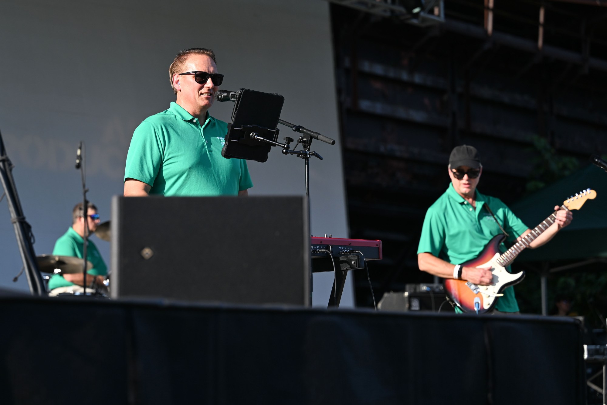 Infusion, a band made up of current and former B. Braun employees, performs at Musikfest on Tuesday, Aug. 4, 2026, in Bethlehem. The annual festival runs through Aug. 9. (Jon Chiu/The Morning Call)