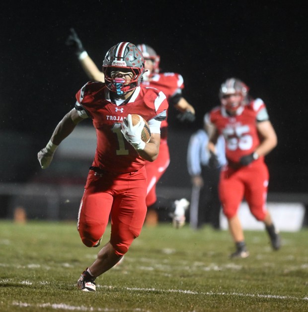 Parkland's T.J. Lawrence gained 1,127 yards rushing last season and scored 26 touchdowns on the ground. (Amy Shortell/The Morning Call)