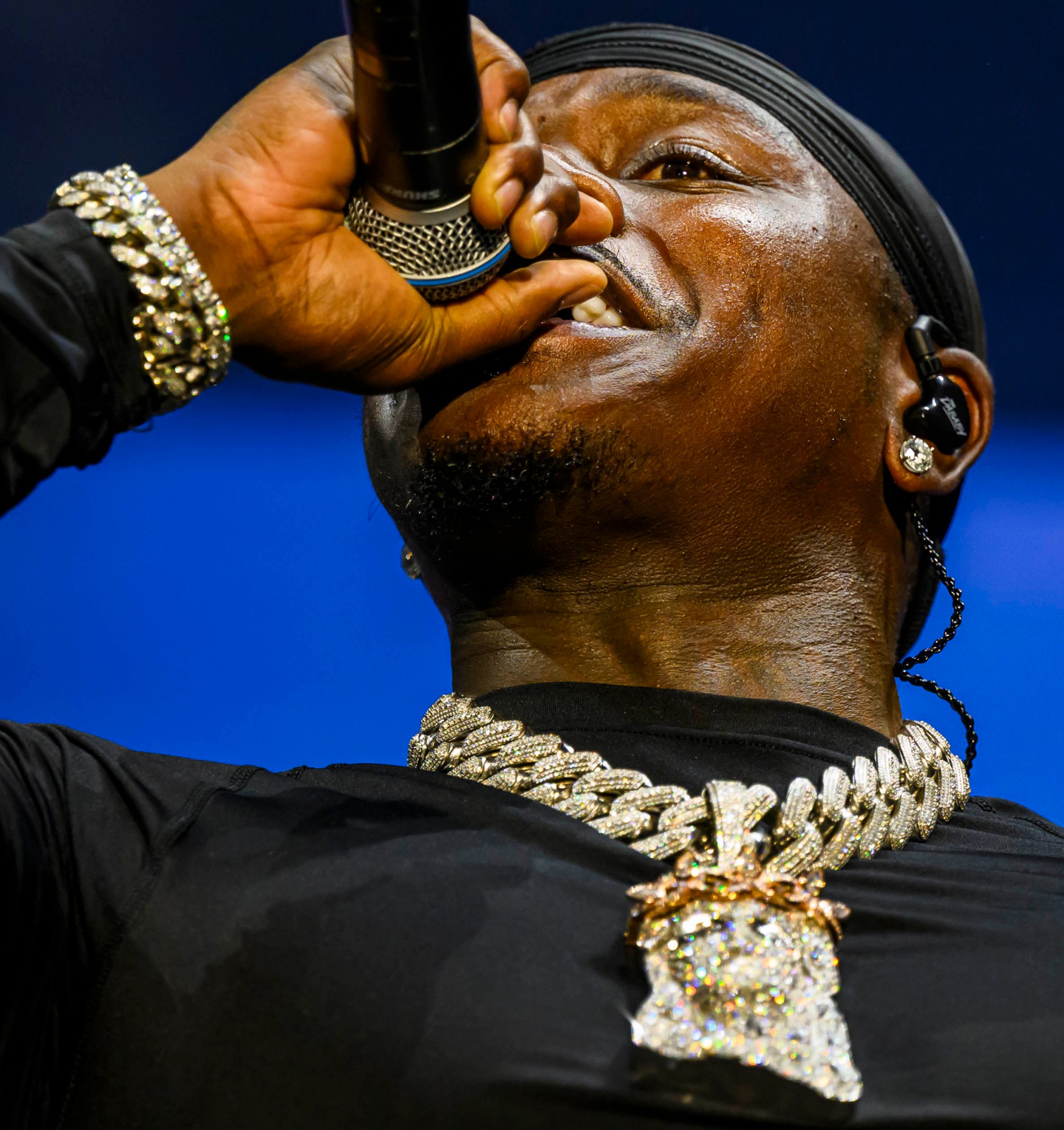 Rapper DaBaby performs in the crowd before rapper T.I. on Wednesday, Aug. 5, 2026, on Musikfest's Wind Creek Steel Stage at PNC Plaza in Bethlehem. Musikfest runs through Aug. 9. (April Gamiz/The Morning Call)