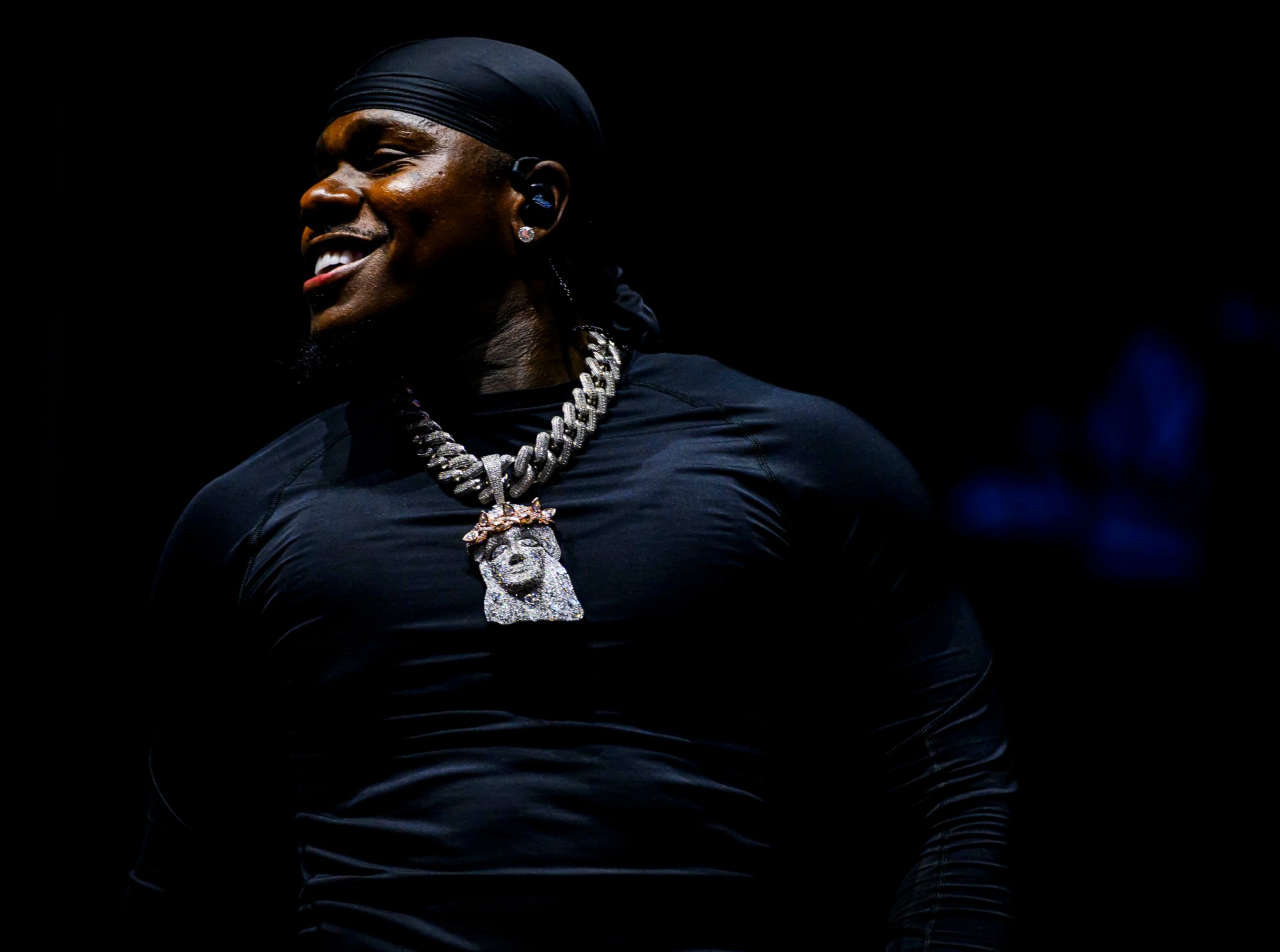 Rapper DaBaby performs before rapper T.I. on Wednesday, Aug. 5, 2026, on Musikfest's Wind Creek Steel Stage at PNC Plaza in Bethlehem. Musikfest runs through Aug. 9. (April Gamiz/The Morning Call)