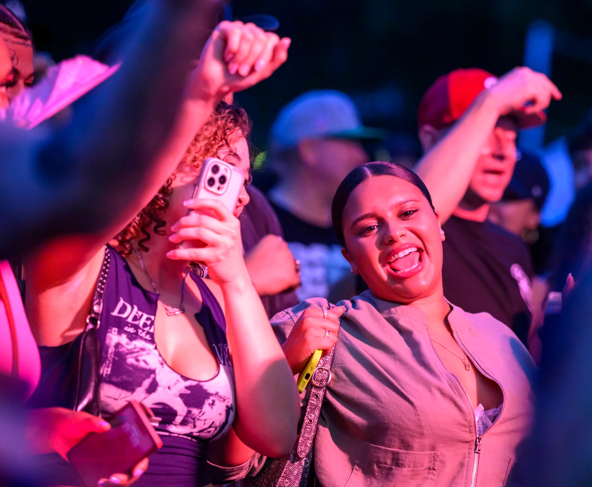 Fans react as special guest DaBaby performs with T.I. on Wednesday, Aug. 5, 2026, on Musikfest's Wind Creek Steel Stage at PNC Plaza in Bethlehem. Musikfest runs through Aug. 9. (April Gamiz/The Morning Call)