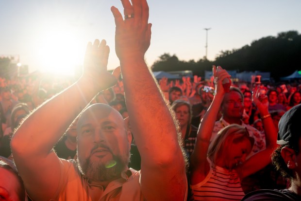 Train performs at MusikFest's Wind Creek Steel Stage at PNC Plaza, Monday, Aug. 3, 2026, in Bethlehem. The annual festival runs through Aug. 9. (Jonathan Broady/Special to The Morning Call)