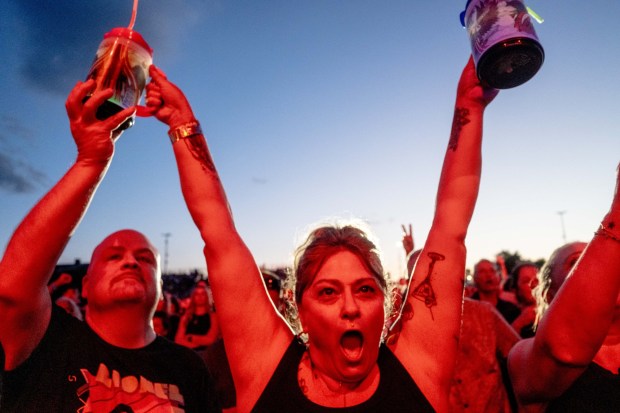 Train performs at MusikFest's Wind Creek Steel Stage at PNC Plaza, Monday, Aug. 3, 2026, in Bethlehem. The annual festival runs through Aug. 9. (Jonathan Broady/Special to The Morning Call)