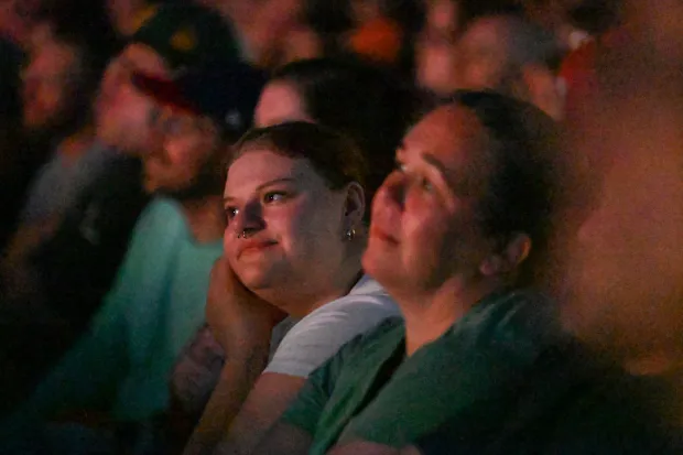 Festivalgoers watch Weird Al Yankovic headline a Musikfest show Tuesday, Aug. 4, 2026, on the Wind Creek Steel Stage at PNC Plaza in Bethlehem. (Jon Chiu/The Morning Call)