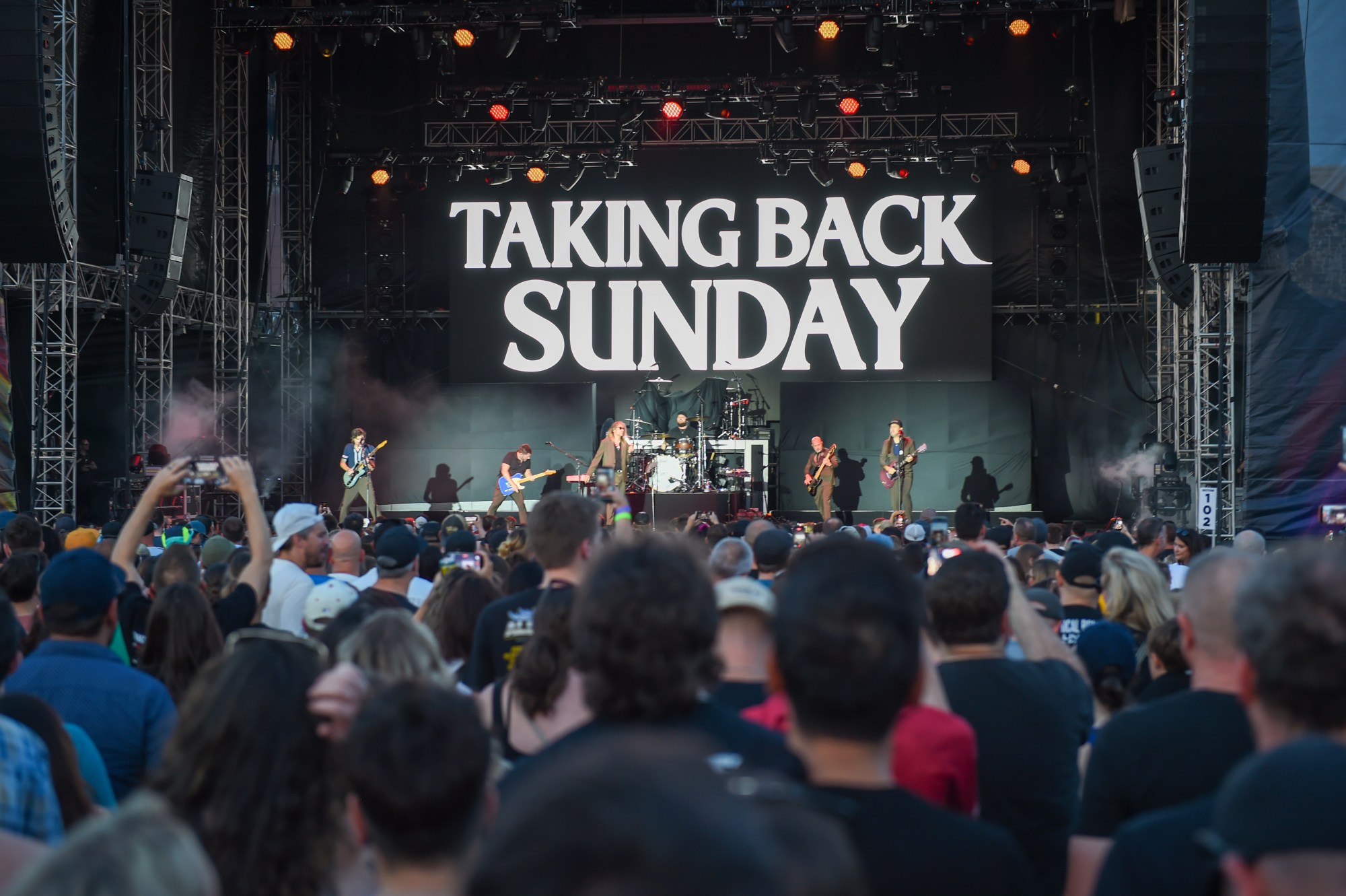 Taking Back Sunday performs at MusikFest's Wind Creek Steel Stage at PNC Plaza, Monday, Aug. 8, 2026, in Bethlehem. The annual festival runs through Aug. 9. (Jonathan Broady/Special to The Morning Call)