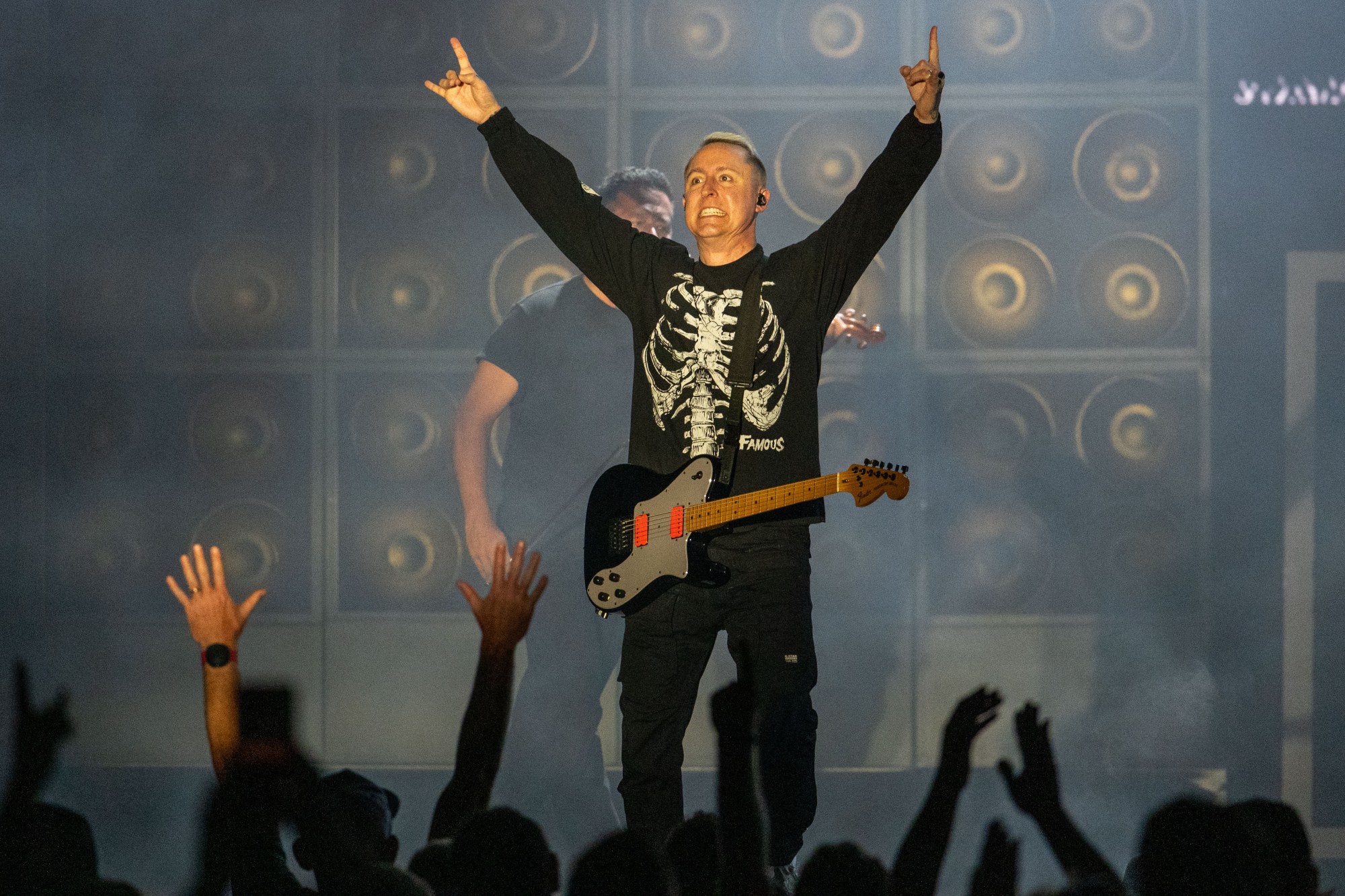Yellowcard performs at MusikFest's Wind Creek Steel Stage at PNC Plaza, Monday, Aug. 8, 2026, in Bethlehem. The annual festival runs through Aug. 9. (Jonathan Broady/Special to The Morning Call)