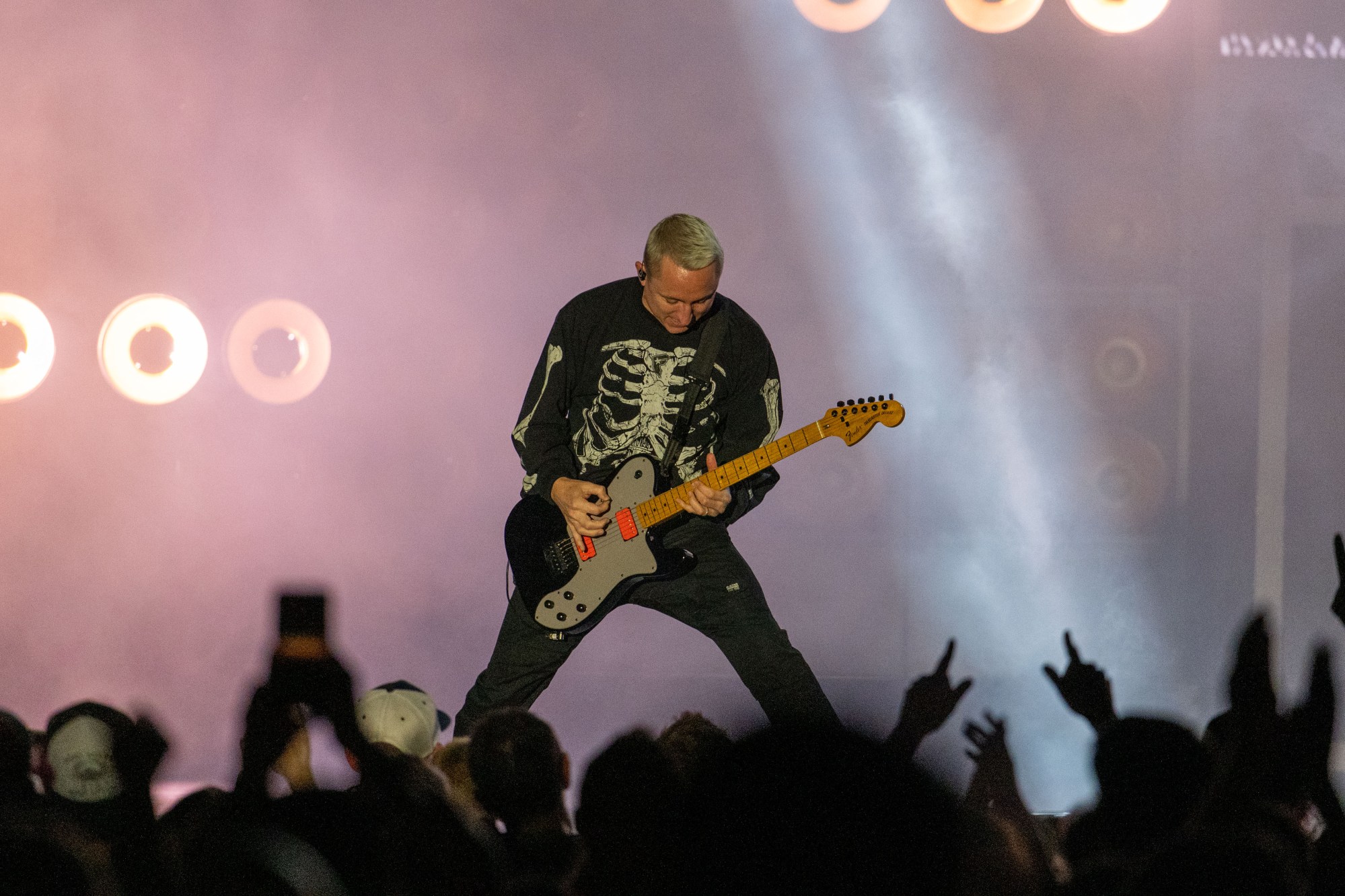 Yellowcard performs at MusikFest's Wind Creek Steel Stage at PNC Plaza, Monday, Aug. 8, 2026, in Bethlehem. The annual festival runs through Aug. 9. (Jonathan Broady/Special to The Morning Call)