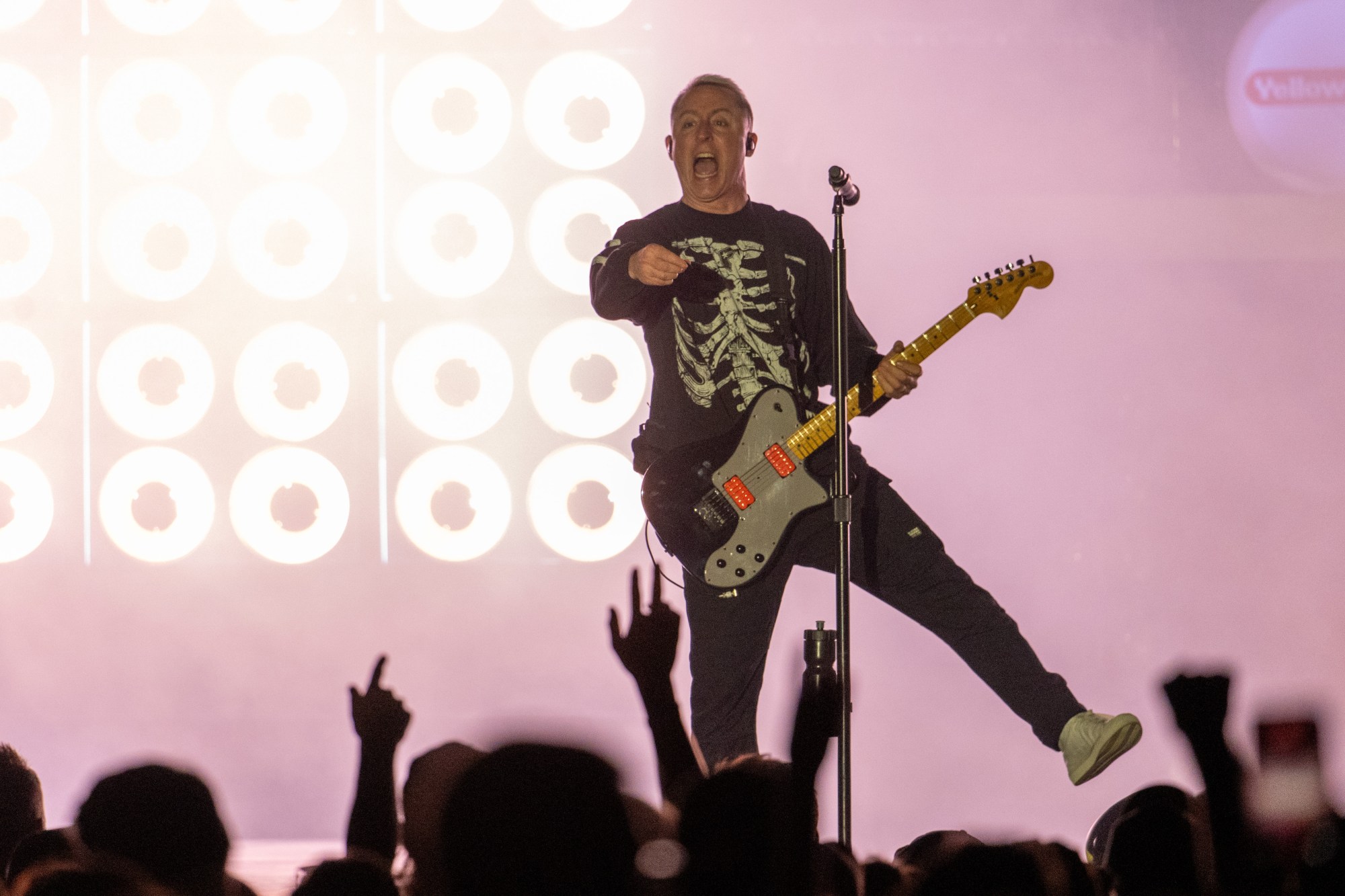 Yellowcard performs at MusikFest's Wind Creek Steel Stage at PNC Plaza, Monday, Aug. 8, 2026, in Bethlehem. The annual festival runs through Aug. 9. (Jonathan Broady/Special to The Morning Call)