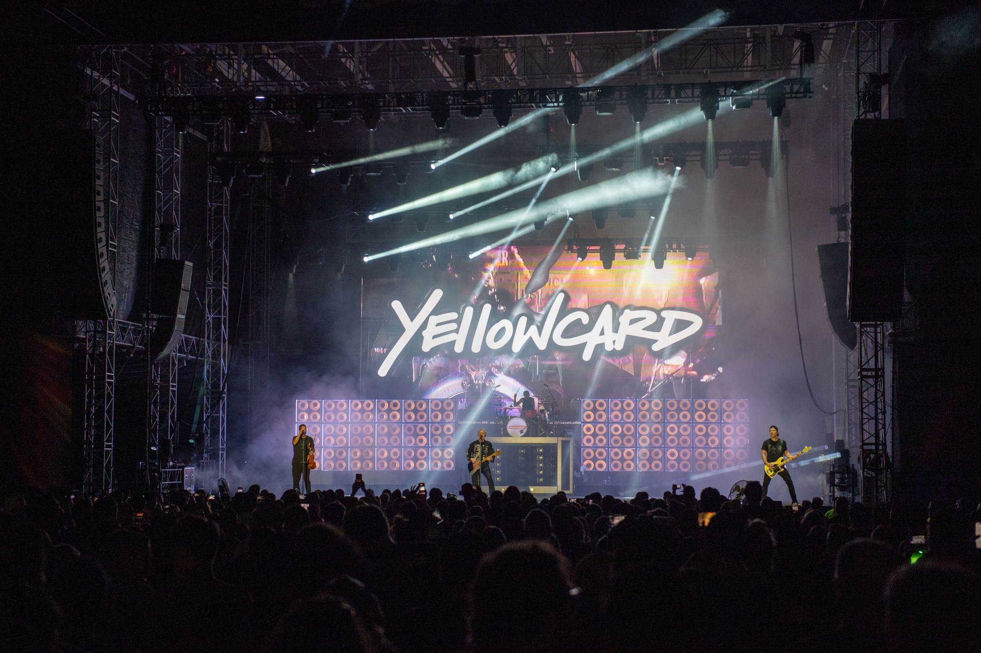 Yellowcard performs at MusikFest's Wind Creek Steel Stage at PNC Plaza, Monday, Aug. 8, 2026, in Bethlehem. The annual festival runs through Aug. 9. (Jonathan Broady/Special to The Morning Call)