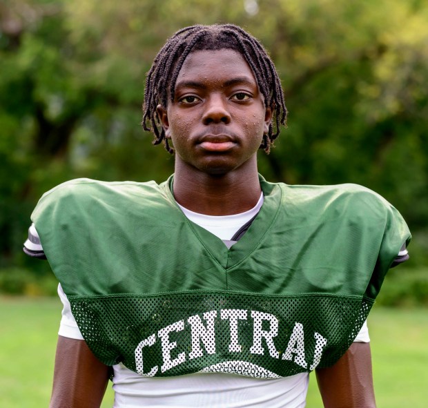 Tahir Edmondson on Tuesday, Aug. 11, 2026, during Allentown Central Catholic football practice in Allentown. (April Gamiz/The Morning Call)