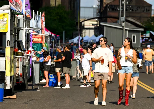 People enjoy Musikfest on Thursday, Aug. 6. 2026, in Bethlehem. The annual festival runs through Aug. 9. (April Gamiz/The Morning Call)