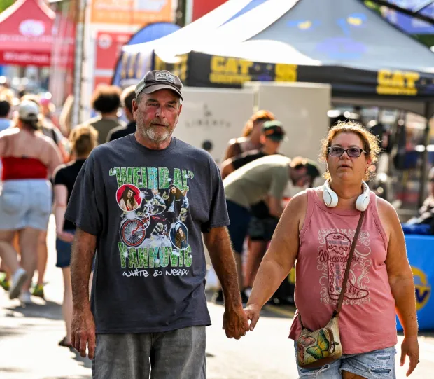 People enjoy Musikfest on Thursday, Aug. 6. 2026, in Bethlehem. The annual festival runs through Aug. 9. (April Gamiz/The Morning Call)