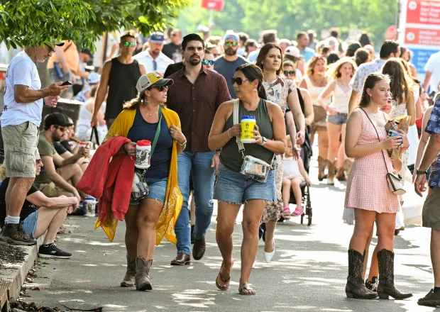 People enjoy Musikfest on Thursday, Aug. 6. 2026, in Bethlehem. The annual festival runs through Aug. 9. (April Gamiz/The Morning Call)