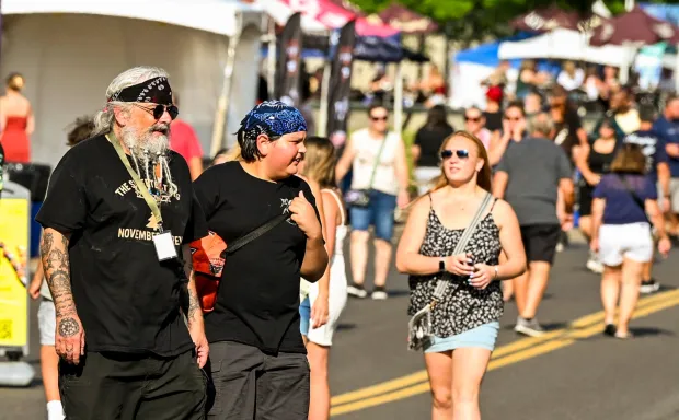 People enjoy Musikfest on Thursday, Aug. 6. 2026, in Bethlehem. The annual festival runs through Aug. 9. (April Gamiz/The Morning Call)