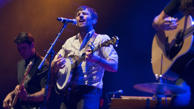 The Avett Brothers perform on Musikfest's Sands Steel Stage in Bethlehem on Thursday. \\Michael Kubel The Morning Call--Monday August 7, 2014.