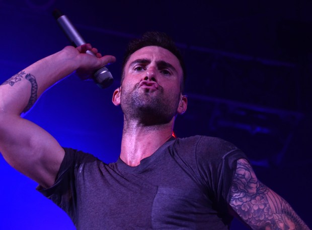 Maroon 5 performs at Sands Steel Stage during at Musikfest in Bethlehem Saturday night. /(Ed. Note: Christine Reckner/Special to the Morning Call - Shot 08/06/11) ***** Headline: Maroon 5 was perfectly predictable ** Mostly female audience happy to sing along at Steel Stage's first sold-out performance. ** MUSIKFEST 2011 (8/8/11) ***** Ticket Box: On sale this week (10/25/12) *****