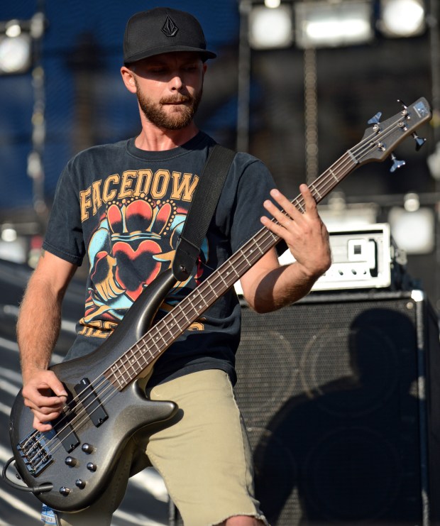 Decyfer Down performs at the Sands Steel Stage at Musikfest on Sunday night. They were an opening band for the headliner Skillet. /// - BETHLEHEM - EMILY ROBSON / THE MORNING CALL - Taken Sunday, August 4, 2013.