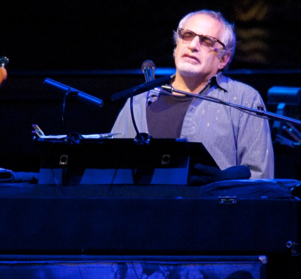 Steely Dan performs on Musikfest's Steel Stage Wednesday night at the festival in Bethlehem. Here is Donald Fagen. /////Michael Kubel / The Morning Call-- Wednesday August 10, 2011. ***** Headline: Headliners: Good, not extraordinary ** There were many strong performances, just nothing truly memorable. ** ANALYSIS: MUSIKFEST STEEL STAGE CONCERTS (8/17/11) *****