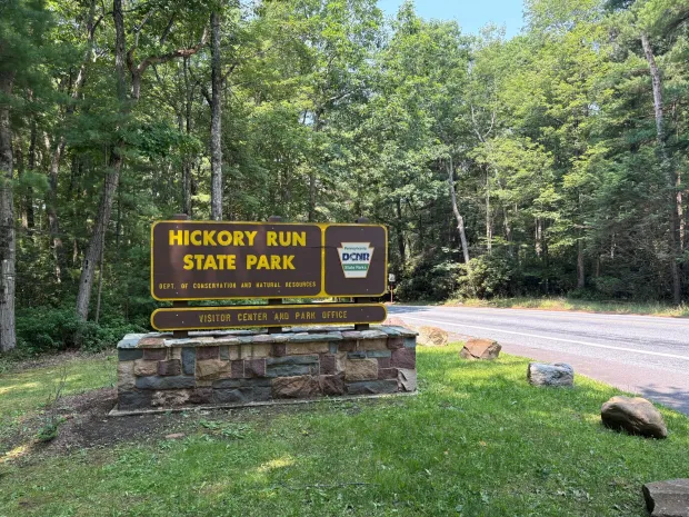 The entrance to Hickory Run State Park. (Molly Bilinski / For Spotlight PA)