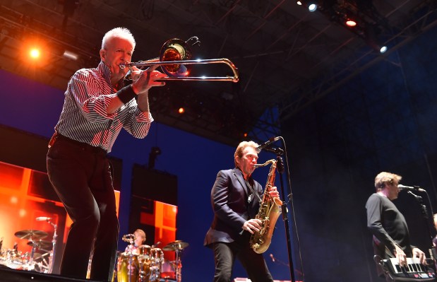 Chicago, celebrating 50 years as a touring act, headlined a sellout Musikfest show performing on the Steel Stage located at SteelStacks campus in Bethlehem on Saturday, August 5, 2017./ 080517// APRIL GAMIZ / THE MORNING CALL / mc-ent-review-musikfest-chicago-20170801 keyword: Bartholomew