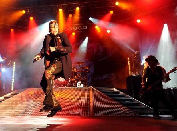 Buckcherry performs at the Sands Steel Stage at SteelStacks during Musikfest on Friday night. //////ed note: Kevin Mingora/The Morning Call. /////// Art of Dying, Fuel, and Buckcheery perform at the Sands Steel Stage at SteelStacks during Musikfest on Friday night August 12, 2011. ***** Headline: Fuel running on empty, Buckcherry low on fuel ** Musikfest's least-selling show was entertaining, nonetheless. ** MUSIKFEST 2011 (8/14/11) ******