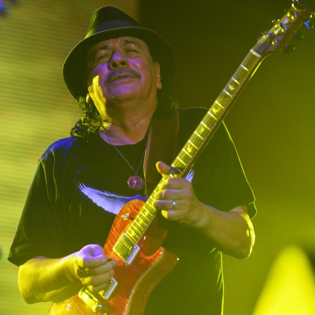 Santana opens Musikfest on Friday at the Steel Stage at the SteelStacks campus in Bethlehem.PHOTO CHRIS SHIPLEY/THE MORNING CALL ///SHOT AUGUST 4, 2017/////2952576_mc-ent-review-musikest-santana-20170801 /////////