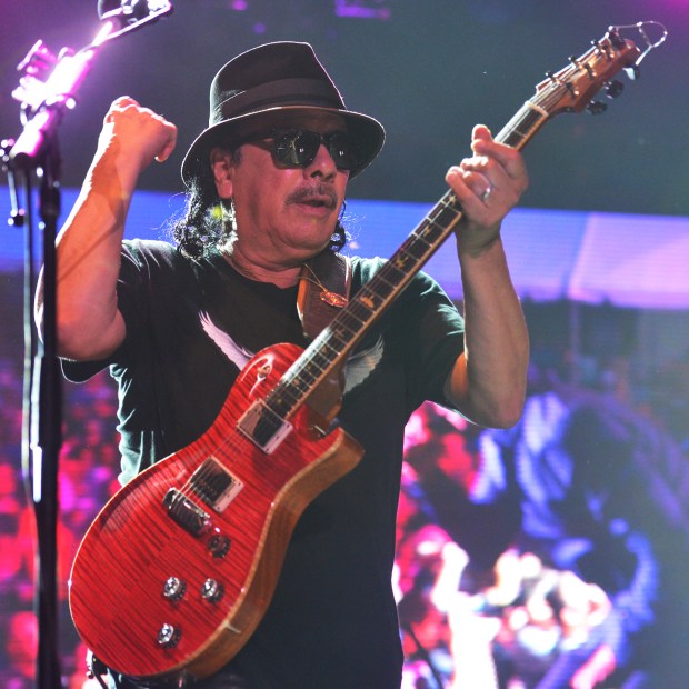 Santana opens Musikfest on Friday at the Steel Stage at the SteelStacks campus in Bethlehem.PHOTO CHRIS SHIPLEY/THE MORNING CALL ///SHOT AUGUST 4, 2017/////2952576_mc-ent-review-musikest-santana-20170801 /////////