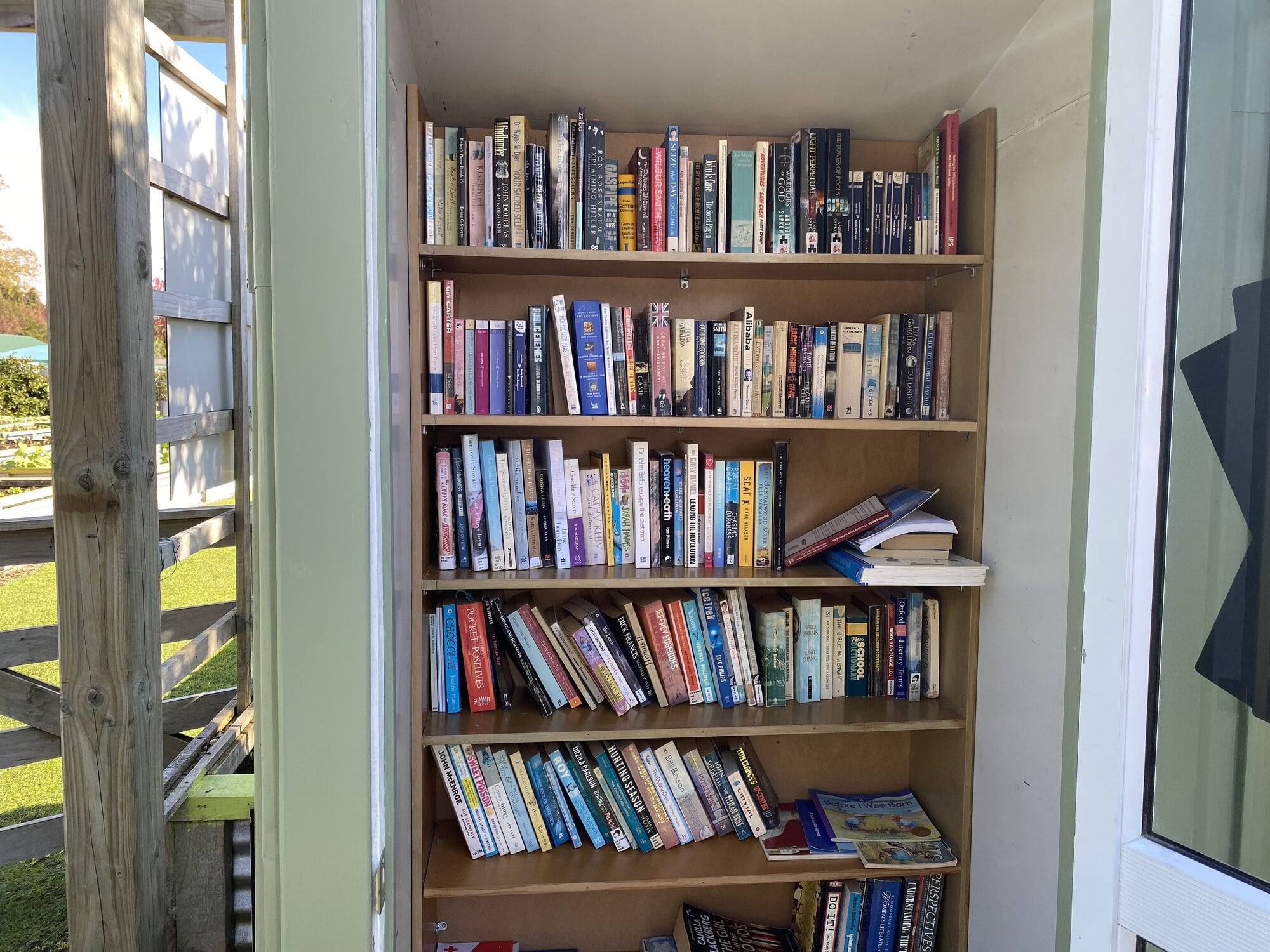 The shelves can hold about 150 books. Photo / Rosalie Liddle Crawford