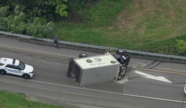 Troegs beer truck crashes, overturns on Parkway East ramp