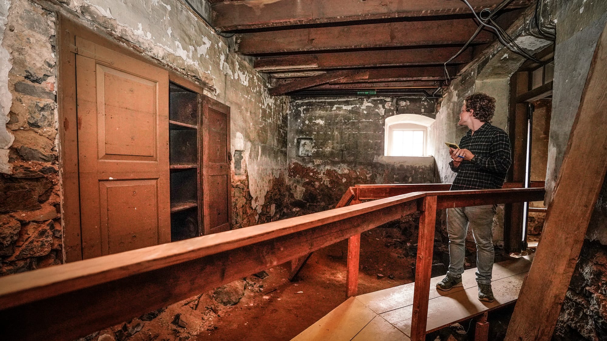 A rare view of the basement of the Brethren House. Tour of the 1748-built Brethren House at Church and Main Streets in Bethle