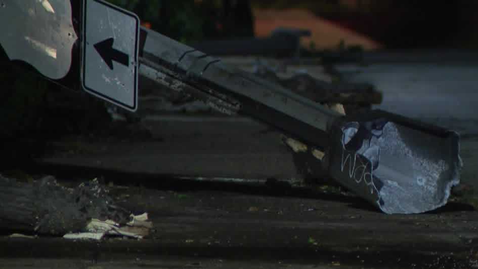 Pittsburgh North Side Crash: 1 hurt, power pole knocked down