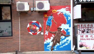 Artist paints mural in Chinatown celebrating LeBron James – NBC10 Philadelphia
