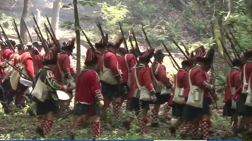 Volunteers reenact 1763 Battle of Bushy Run in Pennsylvania