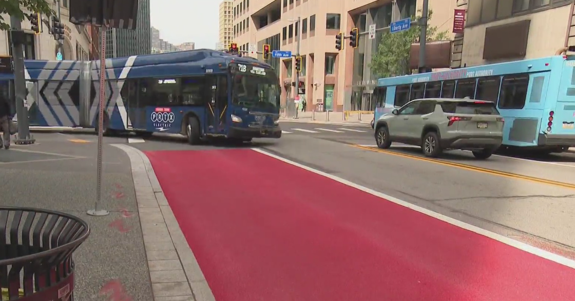 Pittsburgh Regional Transit to install red bus lanes in Oakland neighborhood