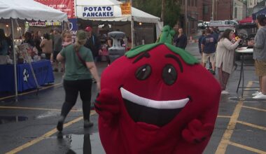 Pittston Tomato Festival kicks off as rain gives way to a clear night