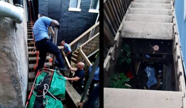 Woman rescued after staircase collapses in Pittsburgh