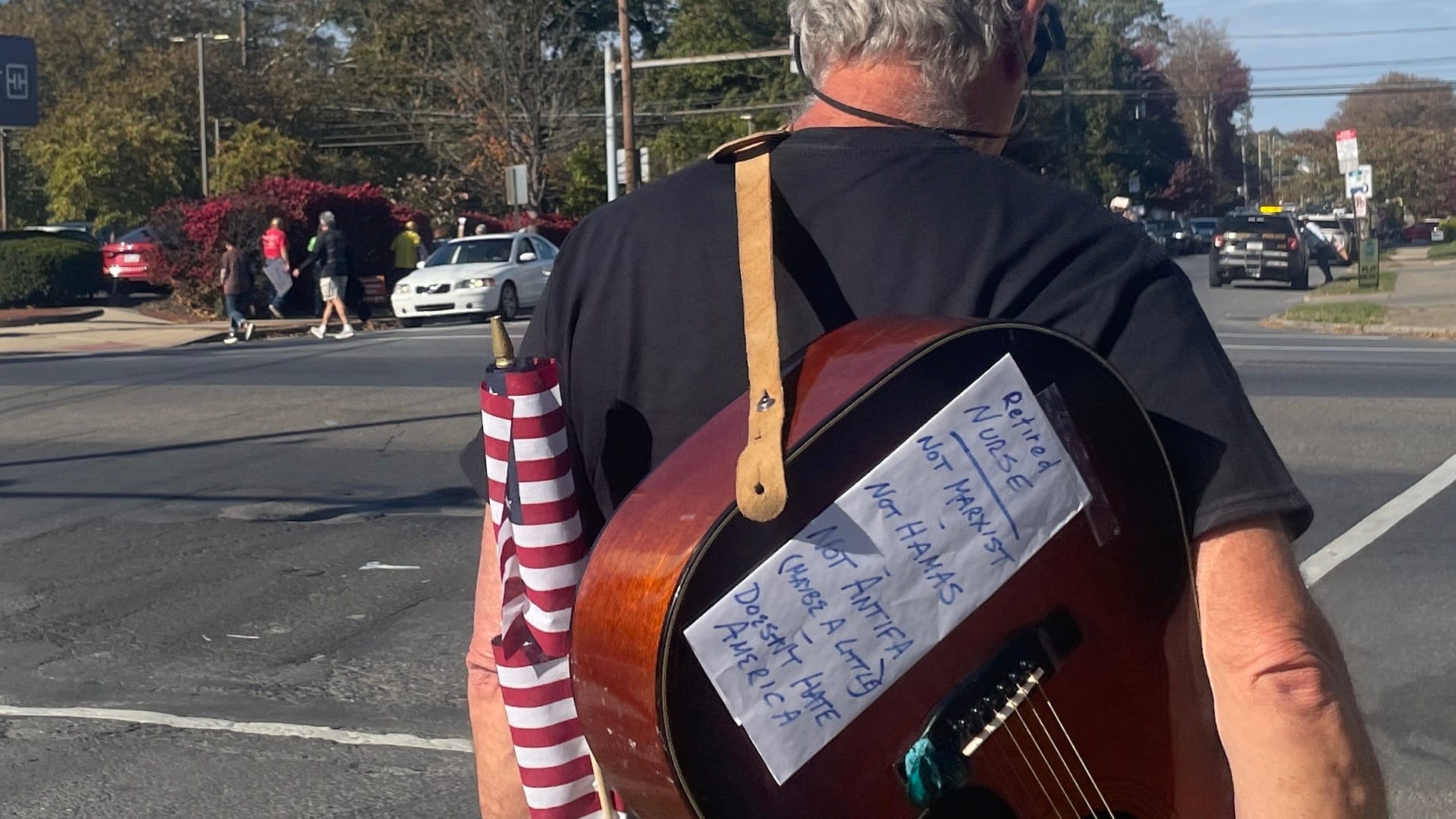 “No Kings” protesters in Bethlehem on Saturday, Oct. 18, 2025, filed into Rose Garden Park to share their disdain for Preside