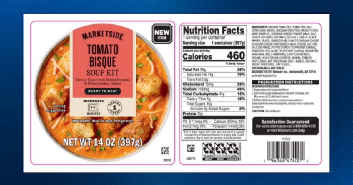 Soup kit sold at Pennsylvania Walmart stores recalled over possible Listeria contamination