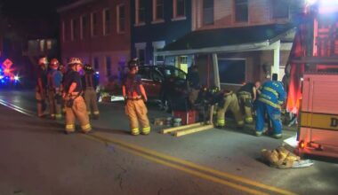1 hospitalized after vehicle apparently crashes into porch in Reserve Township