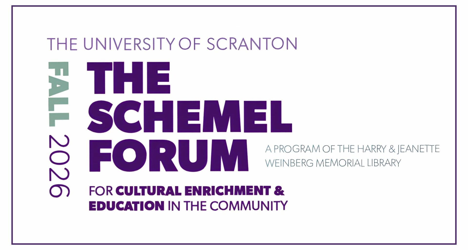 Fall Schemel Forum Programs to Feature Nationally Recognized Presenters