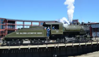 Steamtown’s Baldwin Locomotive Works No. 26 under steam on the turntable in Scranton