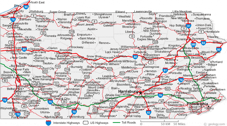 Map of PA