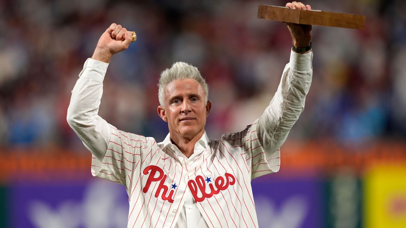 Phillies legend Chase Utley honored with Wall of Fame induction