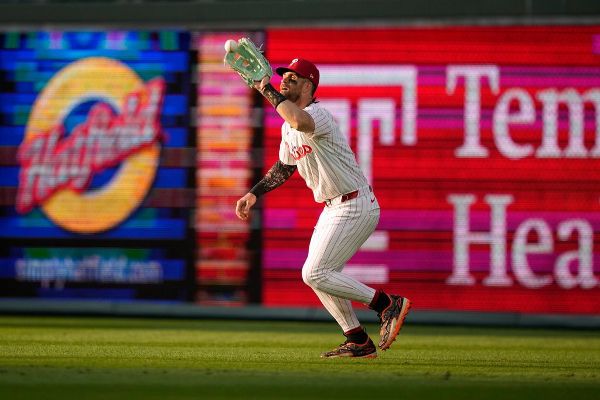 Bryce Harper battling knee soreness since shift to right field