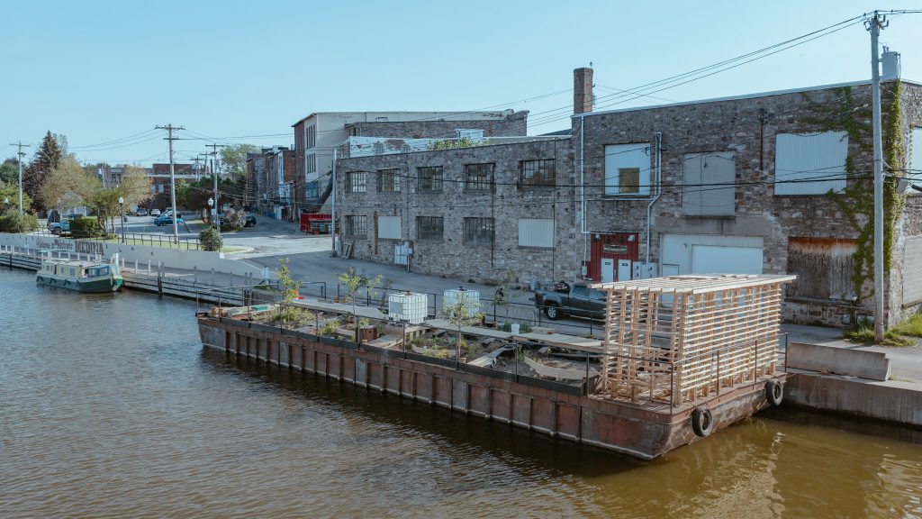 Mary Mattingly, ‘Flo
ating Garden,’ 2025. Installation view, “All That Sustains Us, Medina Triennial 2026.” 