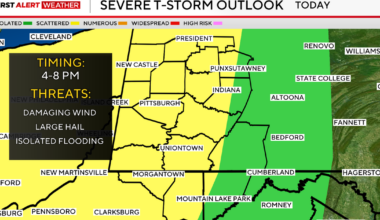 Afternoon strong to severe storms possible in the Pittsburgh area on Saturday | First Alert Weather