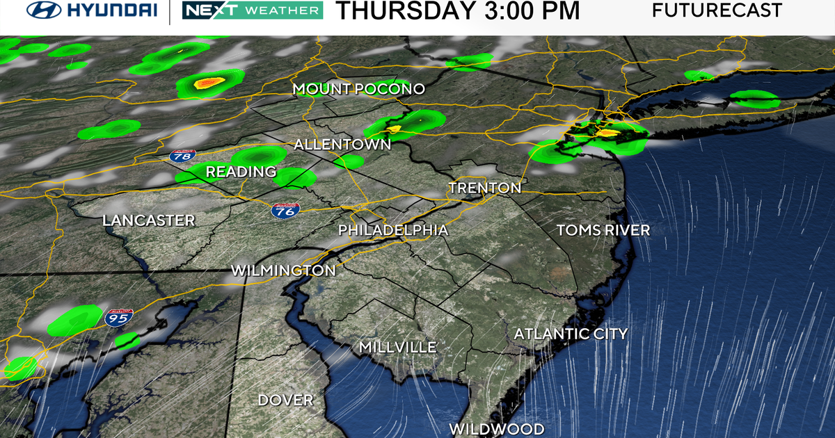 Chance of storms Thursday in Philadelphia region with feels-like-temps in triple digits. Here's the forecast.