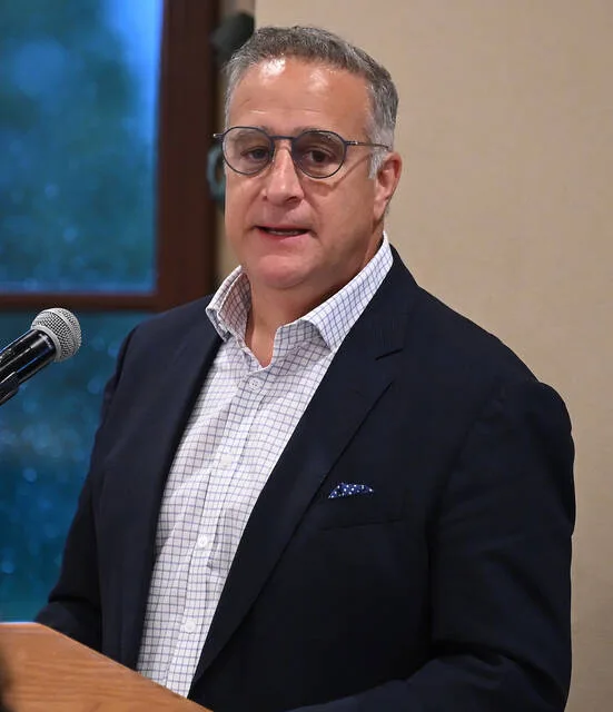 <p>City of Pittston’s Mayor Michael Lombardo introduced Tom Wysokinski Jr., who represented All Service Rite Inc., the Greater Pittston Chamber of Commerce’s 2026 Outstanding Business of the Year at the 106 Annual Dinner Meeting at Fox Hill Country Club on Thursday evening.</p>
<p>Tony Callaio | For Sunday Dispatch</p>